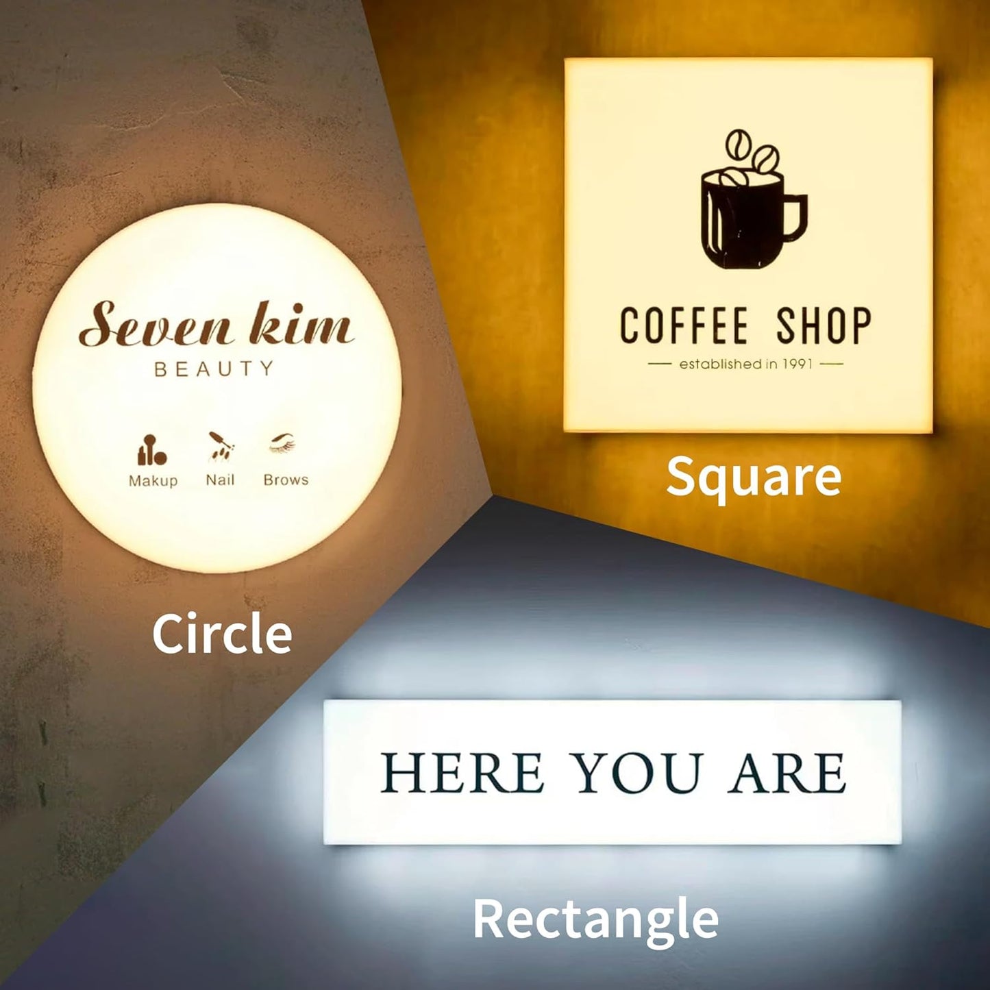 Custom Led Lightbox Sign for Outdoor- Lighted Advertising Sign Outdoor Led Sigange for Business,Salon, Cafés, Bars & Restaurants Logo Lightbox