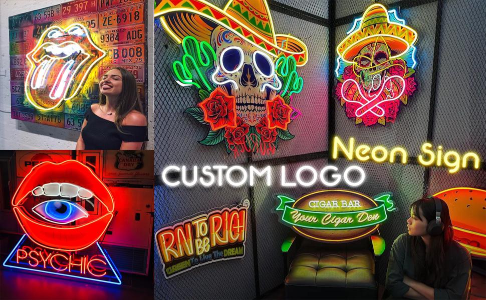 Custom LOGO Neon Sign, Led Business Logo Customized, UV Printed Neon Design, Personalized Neon Logo Light Up Sign for Business Wall, Custom Business Logo Neon Sign