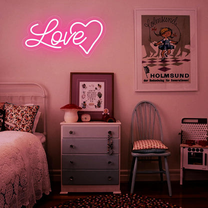 Love Heart neon Sign - 10 Levels Dimmable USB neon Lights for Wall, Kids Bedroom, Wedding Party Decoration neon light, Gift for Kids, Girlfriend, Valentine's Day