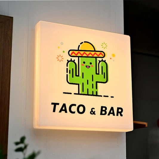Custom Led Lightbox Sign for Outdoor- Lighted Advertising Sign Outdoor Led Sigange for Business,Salon, Cafés, Bars & Restaurants Logo Lightbox