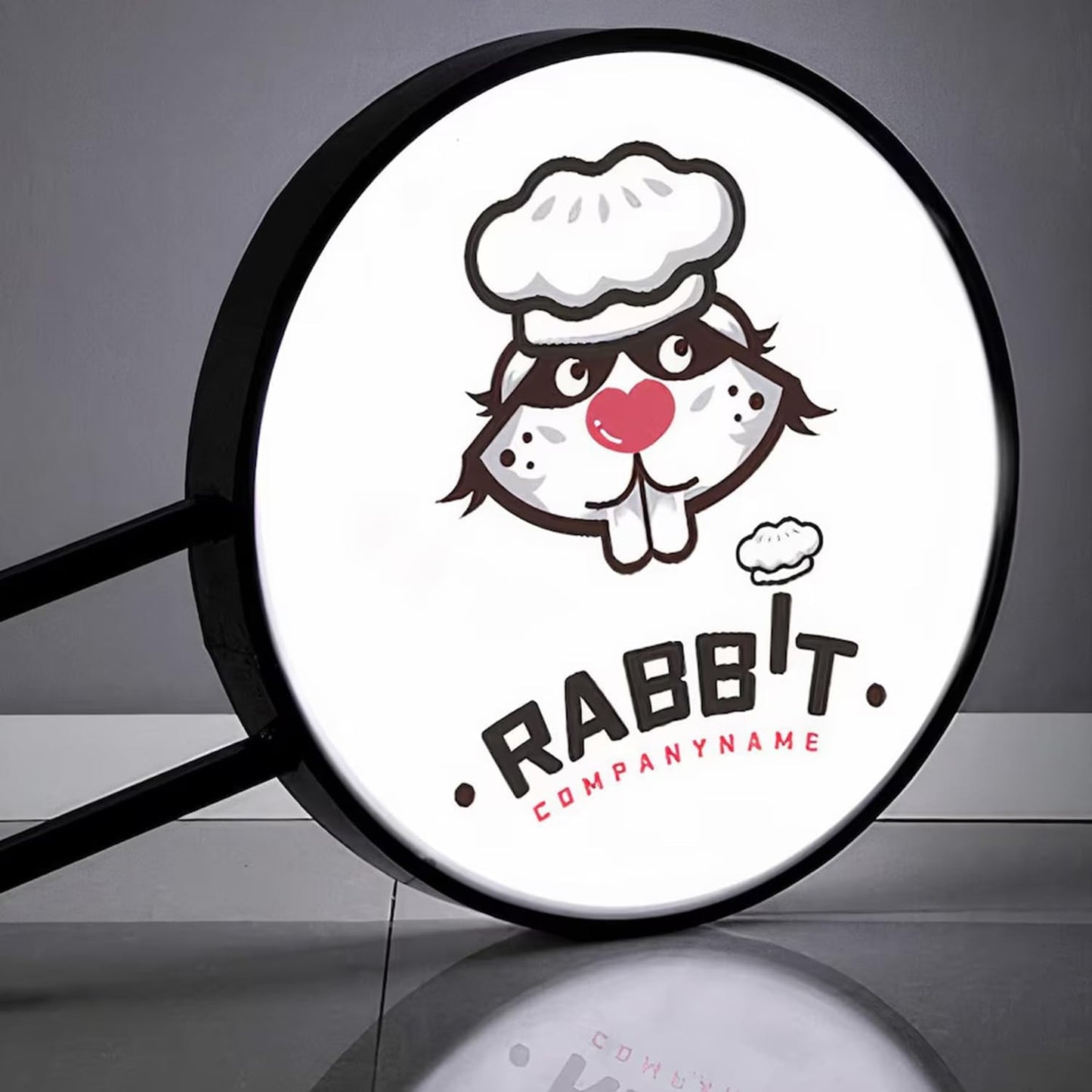 Custom LED Double Sided Light Box, Personalized Round LED Signs Outdoor Lightbox, Illuminated Billboard Advertising Light Box for Business, Cafe, Bar, Hotel Logo Sign(Round)