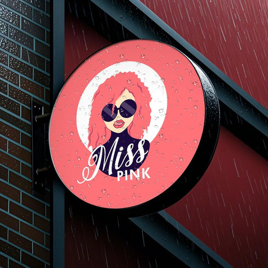 Custom LED Double Sided Light Box, Personalized Round LED Signs Outdoor Lightbox, Illuminated Billboard Advertising Light Box for Business, Cafe, Bar, Hotel Logo Sign(Round)