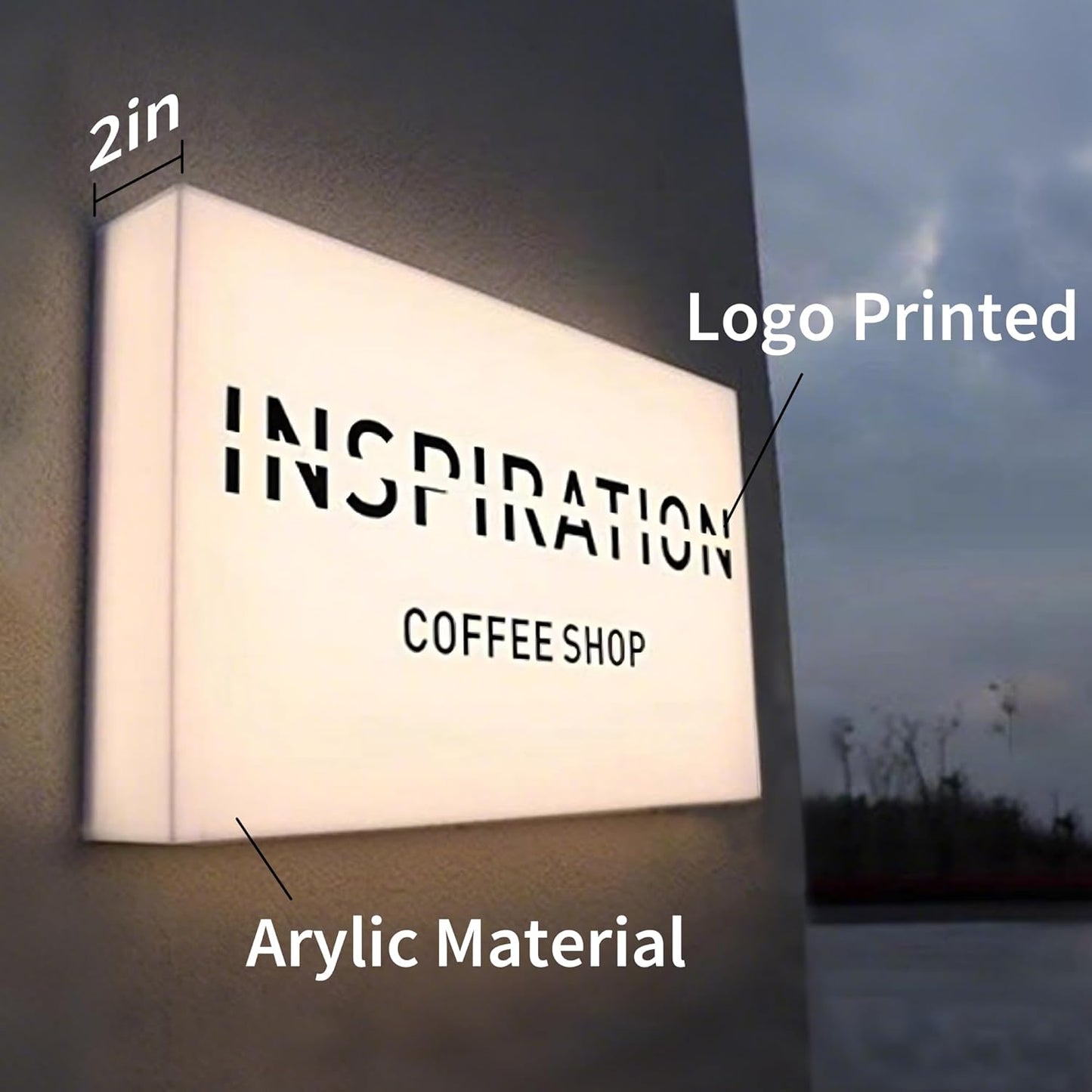 Custom Led Lightbox Sign for Outdoor- Lighted Advertising Sign Outdoor Led Sigange for Business,Salon, Cafés, Bars & Restaurants Logo Lightbox